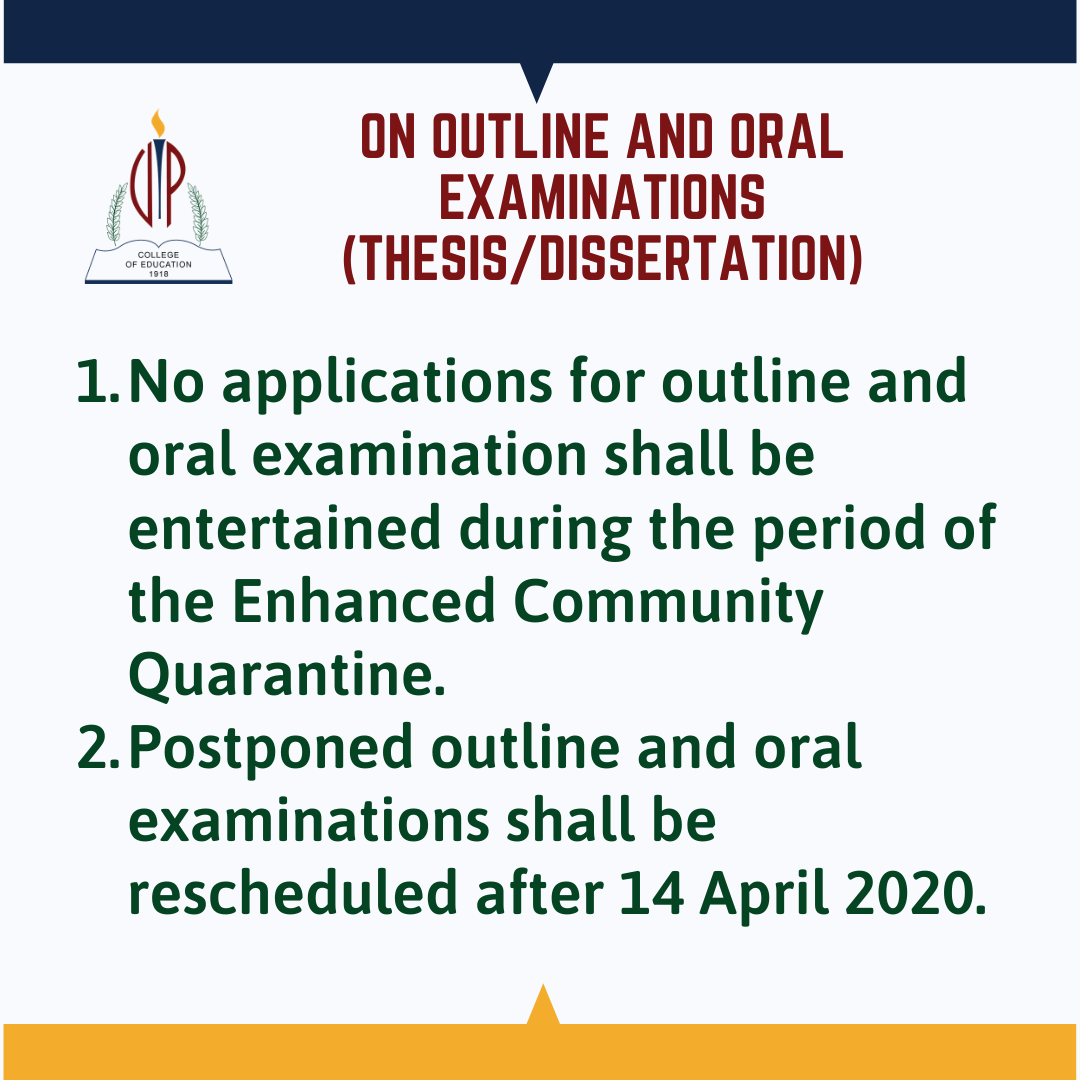 UPCEd Guidelines during Enhanced Community Quarantine College of