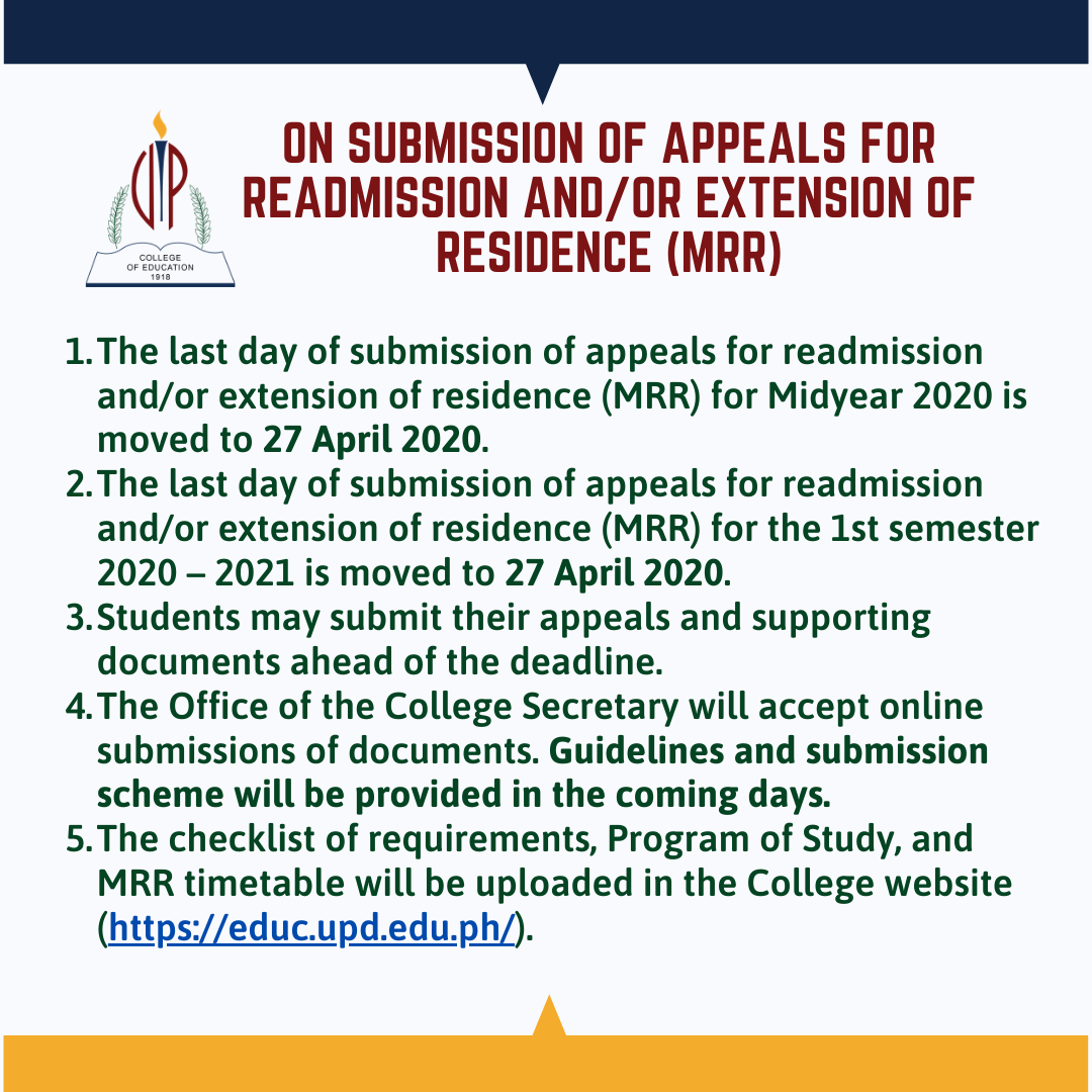 UPCEd Guidelines during Enhanced Community Quarantine College of
