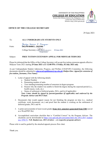 June 2021 – College of Education