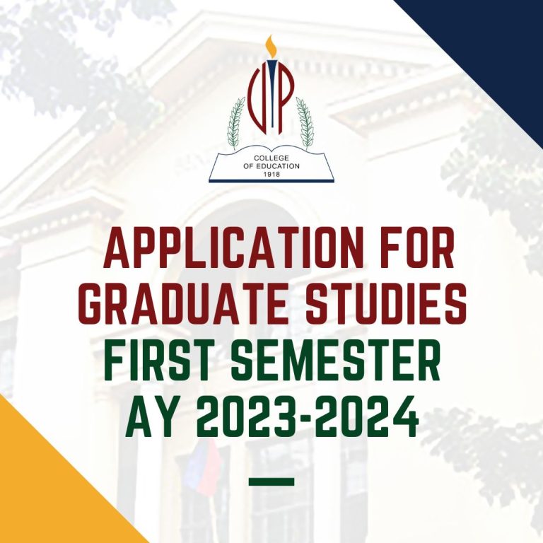 Application for Graduate Studies for First Semester 2023-2024 – College