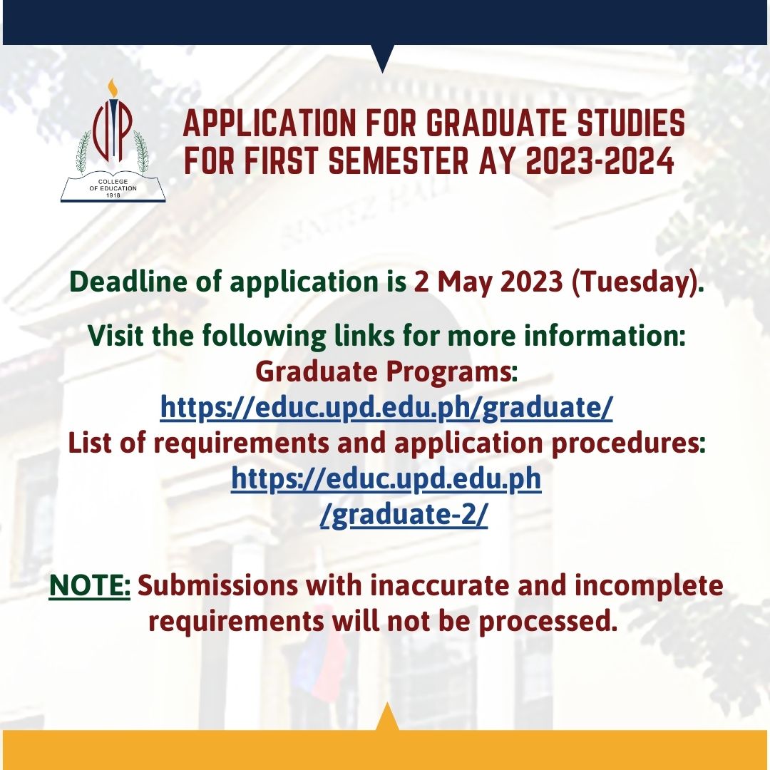 Application For Graduate Studies For First Semester 2023 2024 College   Grad Studies 2 